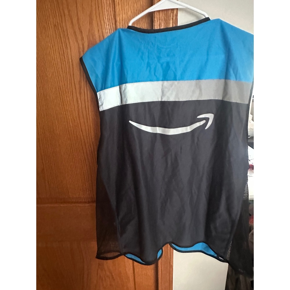 Amazon Delivery Driver Uniform Vest Blue Black Reflective Luly Yang  XL - Picture 2 of 3